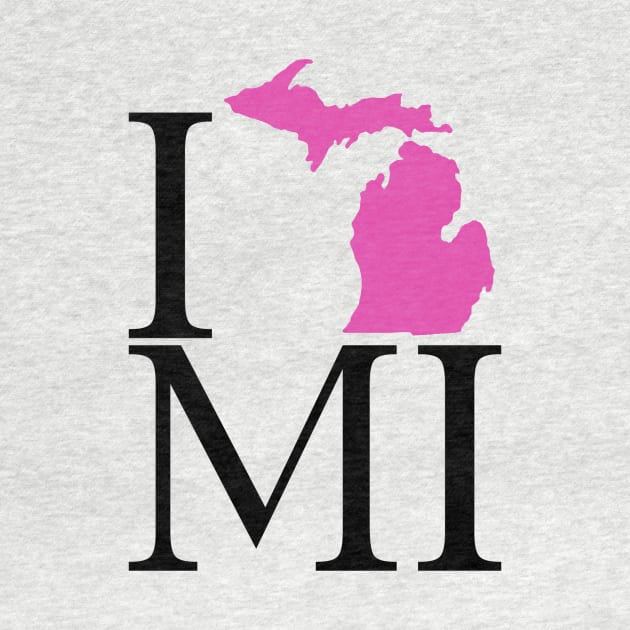 I Love Michigan - Pink by SchaubDesign